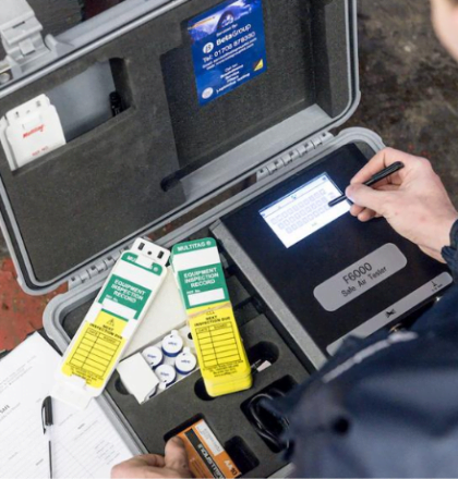 Engineer uses Breathing Air Quality Machine to conduct Test