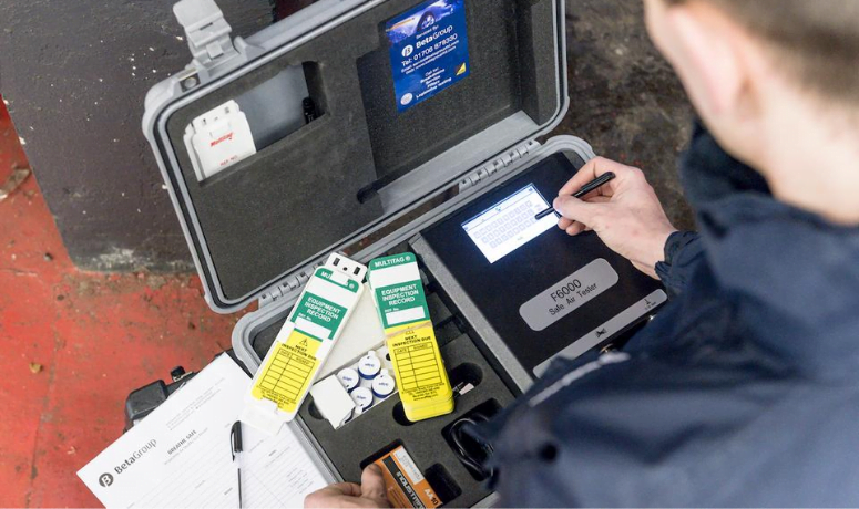 Engineer uses Breathing Air Quality Machine to conduct Test