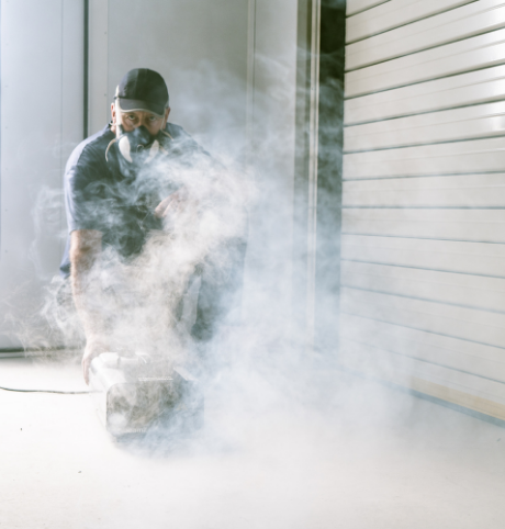 man carrying out part of spray booth service